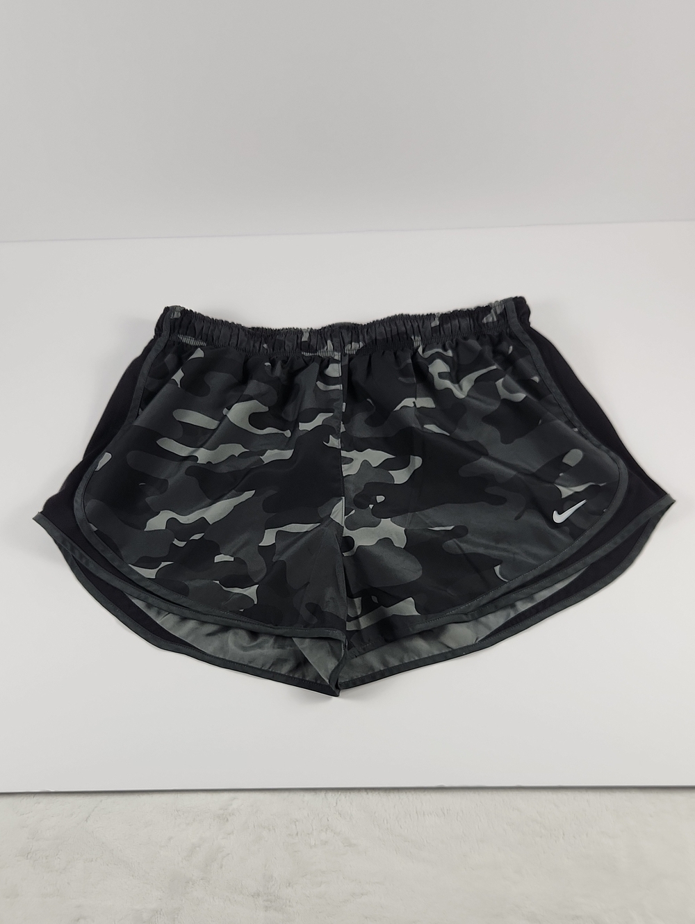 Nike Women's Black & Gray Camo Athletic Shorts